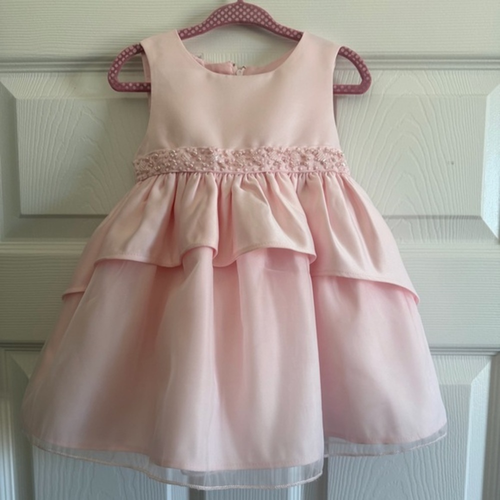Princess Faith Charming Pink Layered Kids Dress
